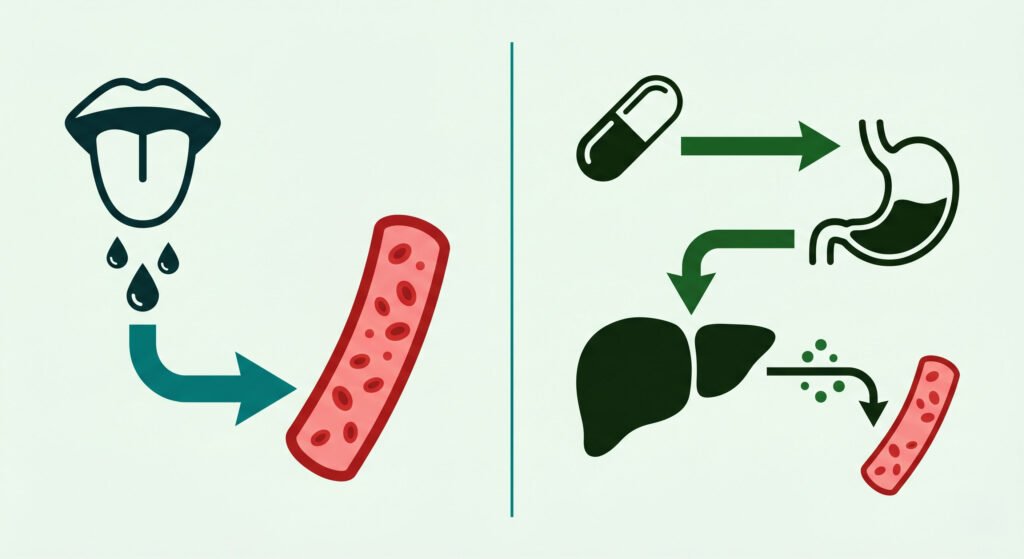 Comparison of sublingual CBD oil absorption versus oral ingestion